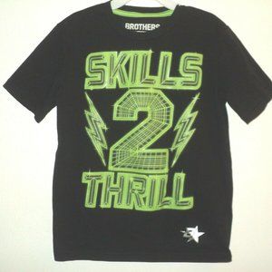 Brothers B11 Cool Gear Boys Shirt Size XXS 6 Black Skills 2 Thrill Short Sleeves
